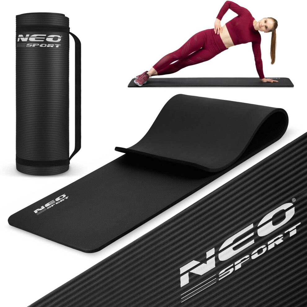 Tapis d'exercice épais 183 x 60 cm Neo-Sport - 192300 noir