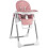 Chaise haute Nukido Belo rose avec table 1