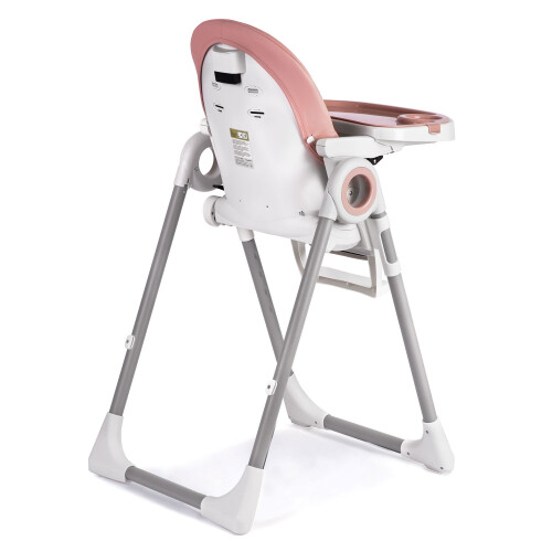 Chaise haute Nukido Belo rose avec table 1