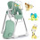 Chaise haute avec table, transat Belo vert + barre de jeux 1