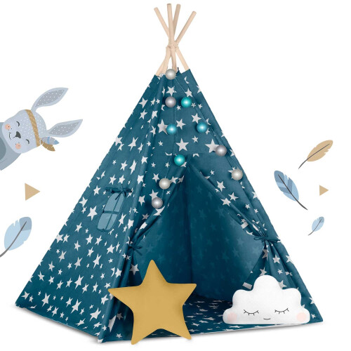 Tenda Teepee Nukido per bambini con luci - Blu 2