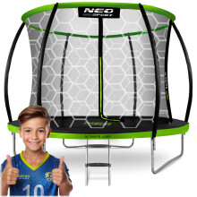 Trampoline de jardin profilé 10ft/312cm avec filet intérieur Neo-Sport