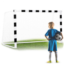 Portería de fútbol 300 x 200 x 120 cm NS-465 blanco y negro