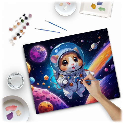 Mal efter nummer billede 40x50 cm Massido Astronauta 1