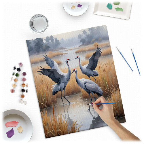 Mal efter nummer billede 40x50 cm Massido Cranes 1