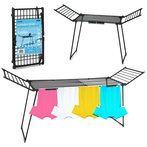 Séchoir à linge extensible sur pied Lydia 27 m noir