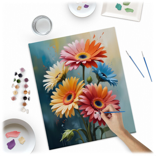 Mal efter nummer billede 40x50 cm Massido Flowers 1