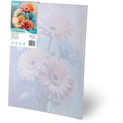 Mal efter nummer billede 40x50 cm Massido Flowers 2
