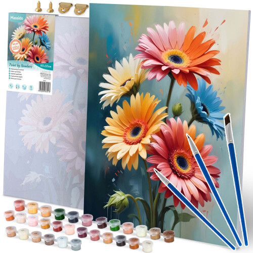 Mal efter nummer billede 40x50 cm Massido Flowers