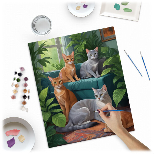 Mal efter nummer billede 40x50 cm Massido Katte 1