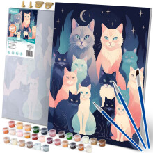 Maalaa numeroiden mukaan -kuva 40x50 cm, Massido Cats