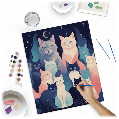 Mal efter nummer billede 40x50 cm Massido Katte 1