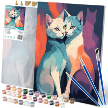 Maalaa numeroiden mukaan -kuva 40x50 cm, Massido Cats