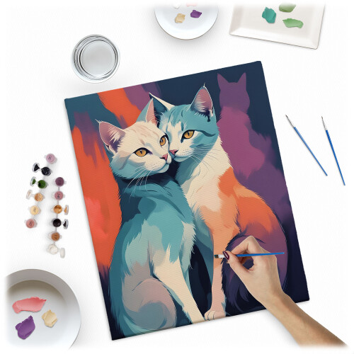 Mal efter nummer billede 40x50 cm Massido Katte 1