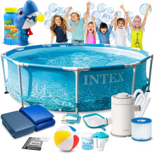 Piscina Frame 305x76 cm 16 in 1 INTEX 28208 + macchina per le bolle in OMAGGIO