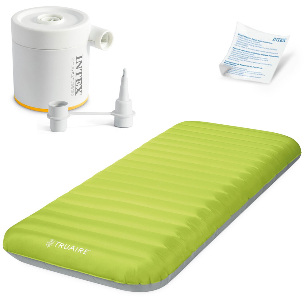 INTEX Materasso Camping Truaire Con Tecnologia Fiber-Tech E Materiale Tpu Cm 76X191X17 Con Pompa Quickfill Usb150 I.6-image