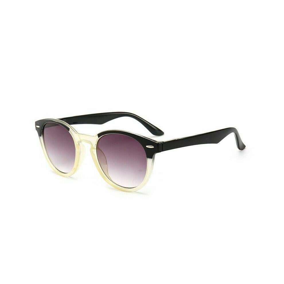 (Yellow, +1.5) Mens Womens Retro Tinted Round Reading Glasses Sunglasses Readers PC +1.0~4.0