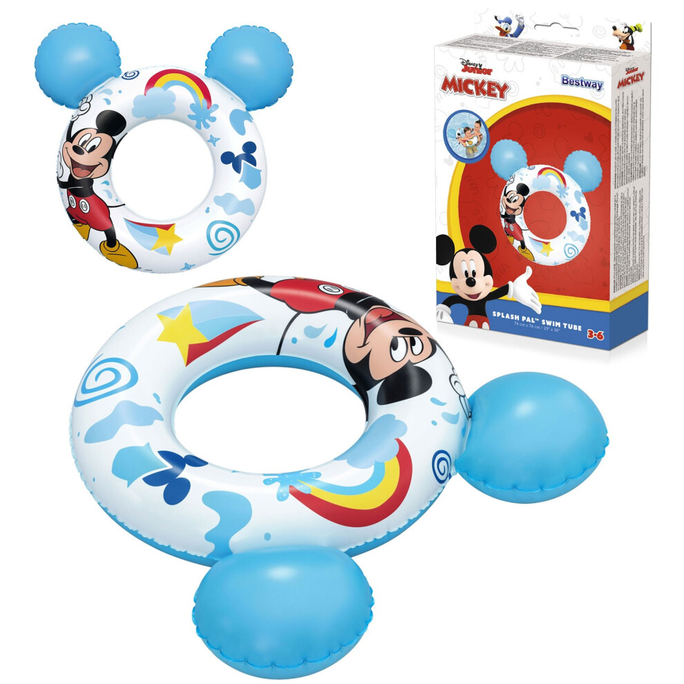 Bestway 9102K Salvagente Mickey Mouse Splash Pal Con Orecchie, 3-6 Anni-image