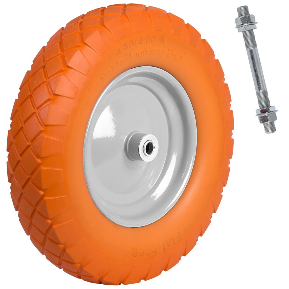 Roue de brouette tubeless 4.00-8 orange-blanc Humberg
