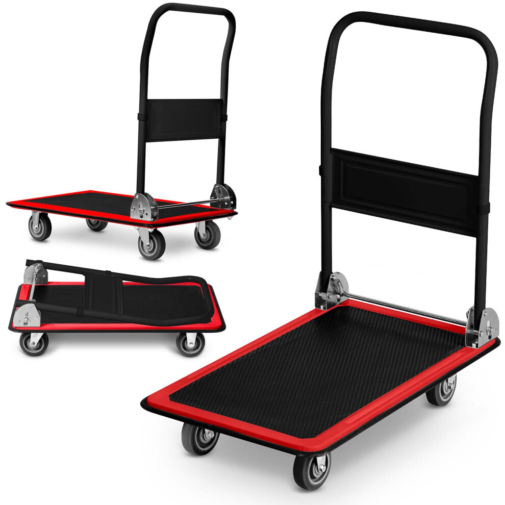 Chariot de transport à plateforme HM-505 noir et rouge