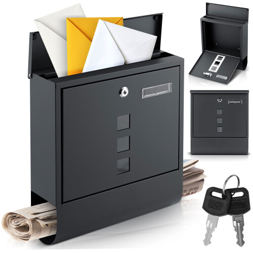 Briefkasten 34x30,5x10 cm anthrazit HM-861