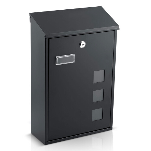 Briefkasten 39x25,5x12 cm schwarz HM-864 1