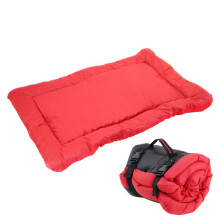(Red) Outdoor Bed For Dogs Waterproof Portable Camping Travel Pet Mat Washable Waterproof Roll Up Pet Supplies For Small Medium Large