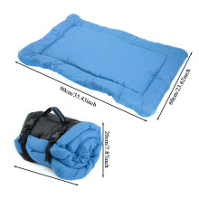 (Blue) Outdoor Bed For Dogs Waterproof Portable Camping Travel Pet Mat Washable Waterproof Roll Up Pet Supplies For Small Medium Large