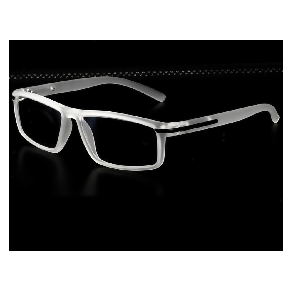 (+2.5, Transparent) Mens Business Photochromic Reading Glasses Rectangular Metal 0, 1.0 ~ 4.0-image-OPC-PHBBR96-NEW