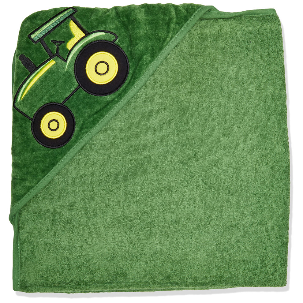 John Deere Baby Boys' Tractor Hooded Towel, Green, One Size