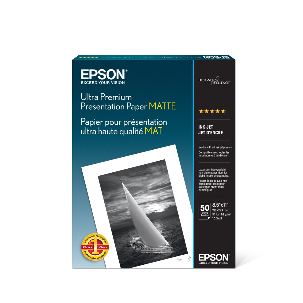 Photos - Office Paper Epson Ultra Premium Presentation Paper Matte 50 Count  S041341 (S041341)