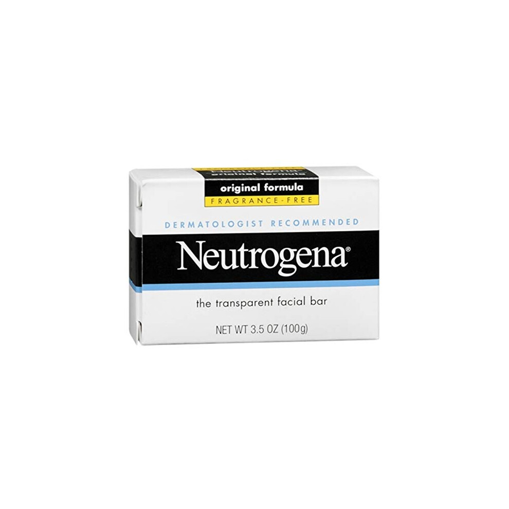 Neutrogena The Transparent Facial Bar Original Formula, Fragrance Free 3.50 oz (Pack of 5)