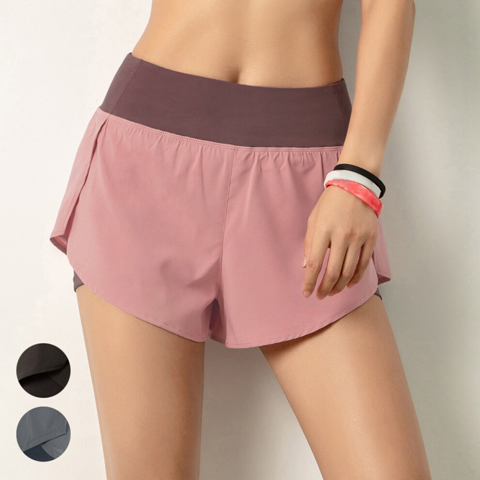 Women Running Shorts 2-in-1 with Pocket Wide Waistband Coverage Layer Liner Lounging Sport Yoga Leggings Fitness Workout Athletic Gym Home