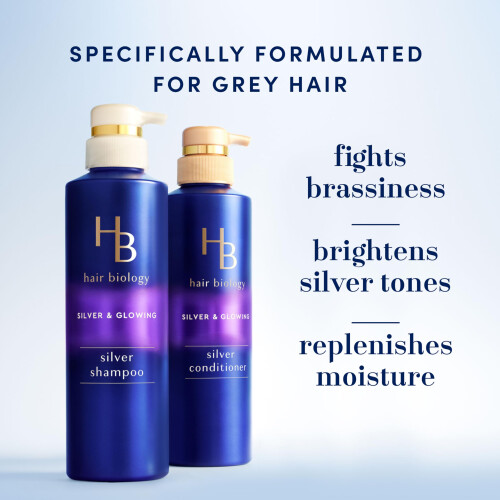 Σετ Σαμπουάν και Μαλακτικού Hair Biology Με Βιοτίνη για Γκρίζα Μαλλιά, Αντι-Κίτρινο 2