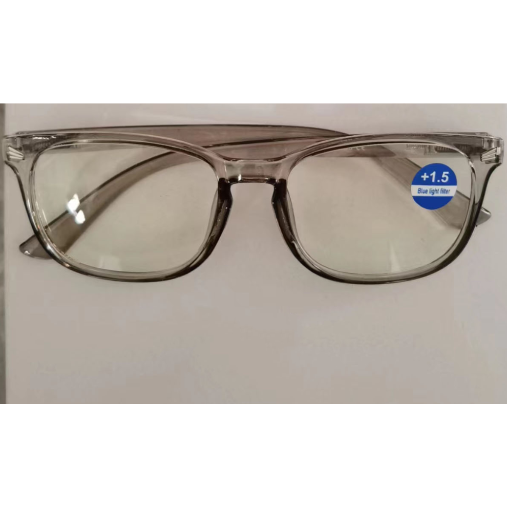 (2 Pairs Transparent Dark Gray, +2.5) 2Pair Reading Glasses Blue Light Blocking Readers Mens 0 1.0 1.5 2.0 2.5 3.0 3.5-image-OPC-PHBGDD6-NEW