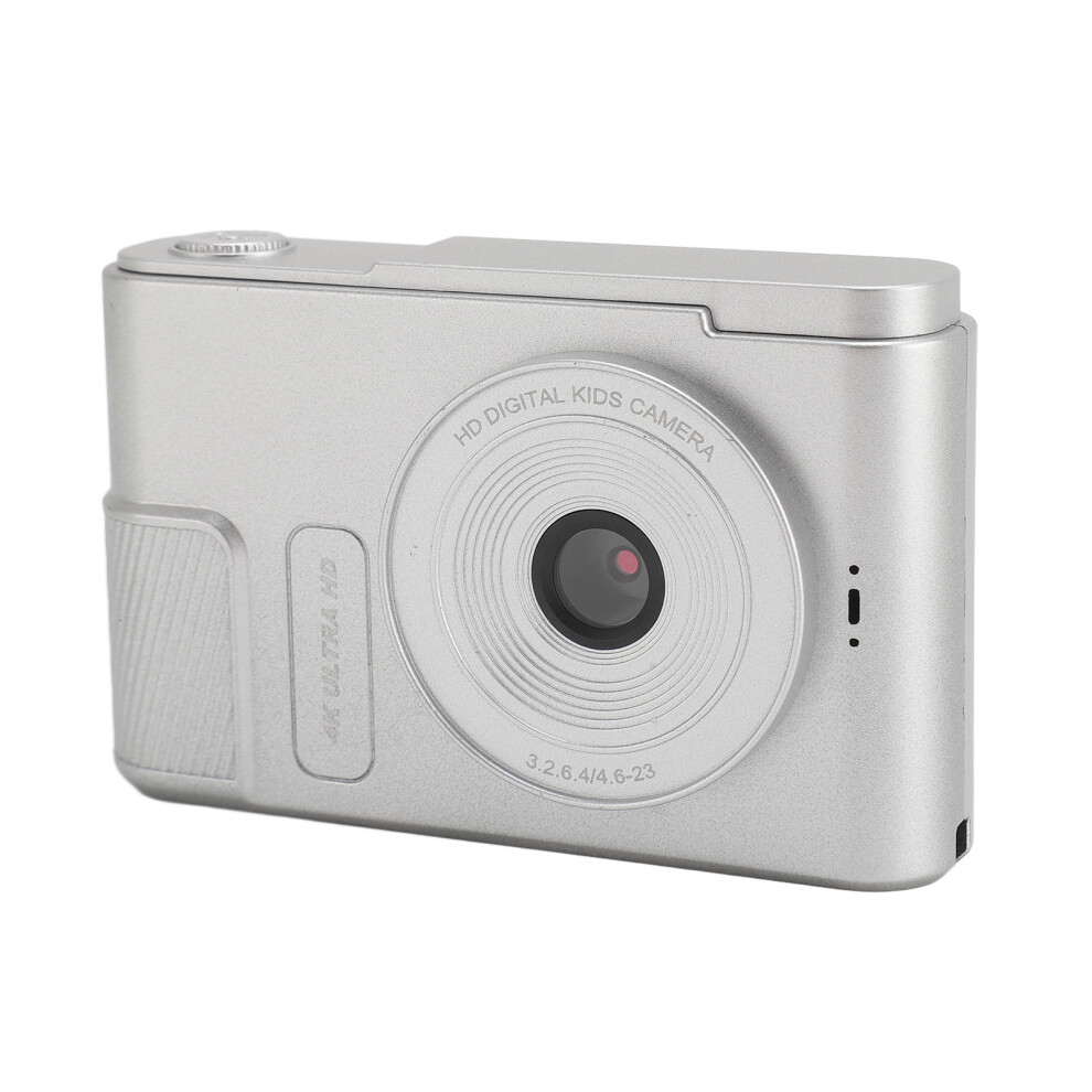 Digital Camera 48MP 4K 16x Digital Zoom 2.4 Inch Screen Portable Compact Camera for Kids Students Vlog Silver