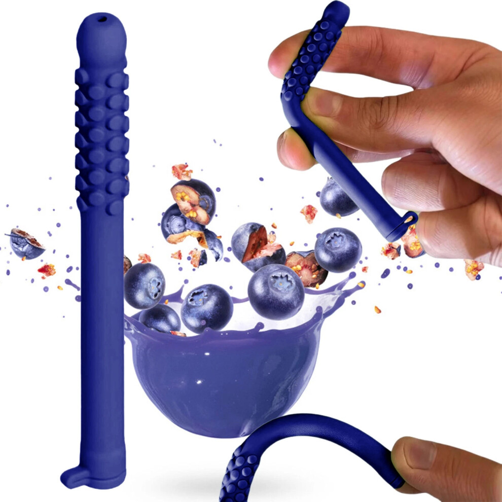 (Navy(Blueberries), 1pcs) 2025 New Arrivals Chewable Breather Stick for Aromatherapy on The Go Natural Focus