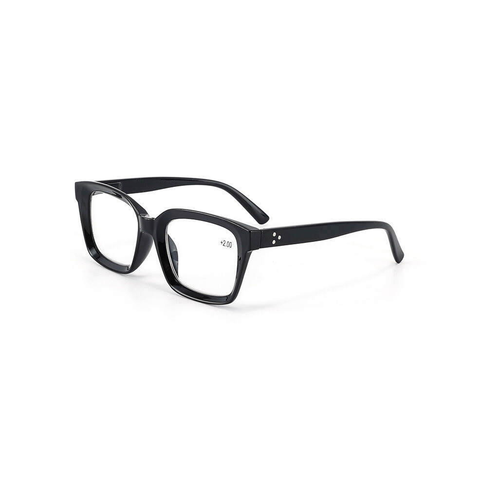 Black (, +2.5) Men Women Tinted Square Reading Glasses Blocking Readers +1.0 ~ +3.5