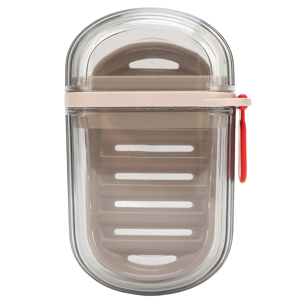 Travel Soap Case PET Leakproof Portable Soap Container with Lid Draining Tray for Traveling Camping Gym Transparent Black