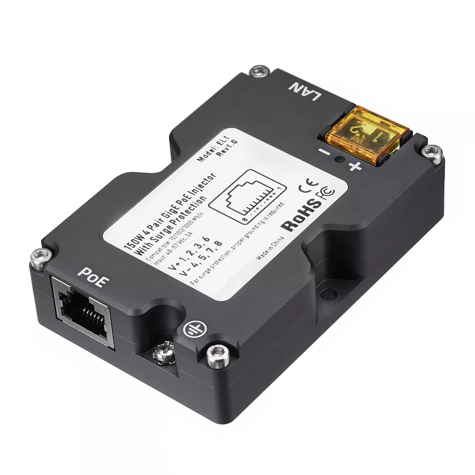 Power Over Ethernet Injector 150W Gigabit Passive Power Over Ethernet ...