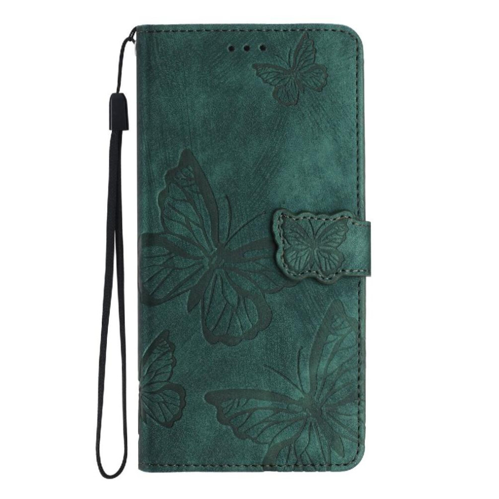 (Green) Flip Case For Honor X7c Wallet Pu Leather Card Slots Holder Butterfly Magnetic Closure Green 764563523542
