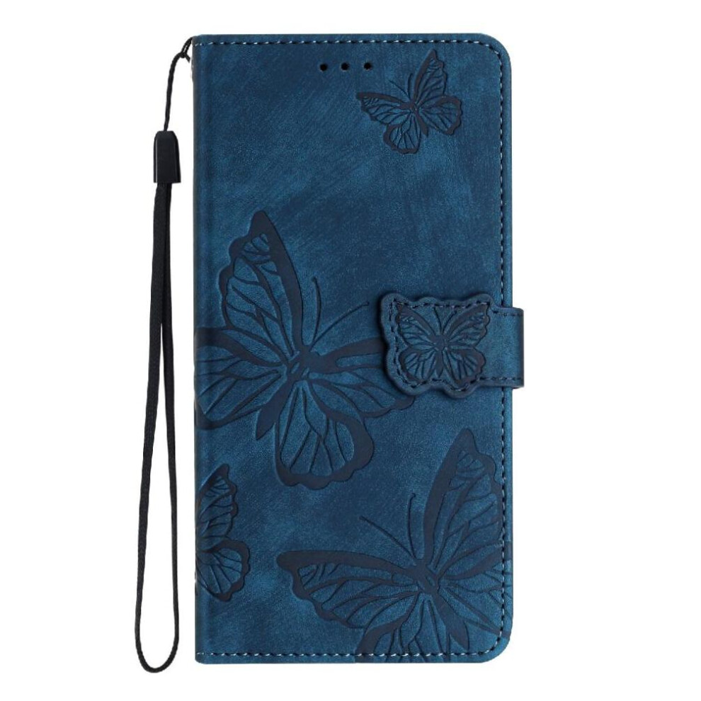 (Blue) Flip Case For Honor 200 Smart Pu Leather Wallet Magnetic Closure Card Slots Holder Butterfly Blue 764563523627
