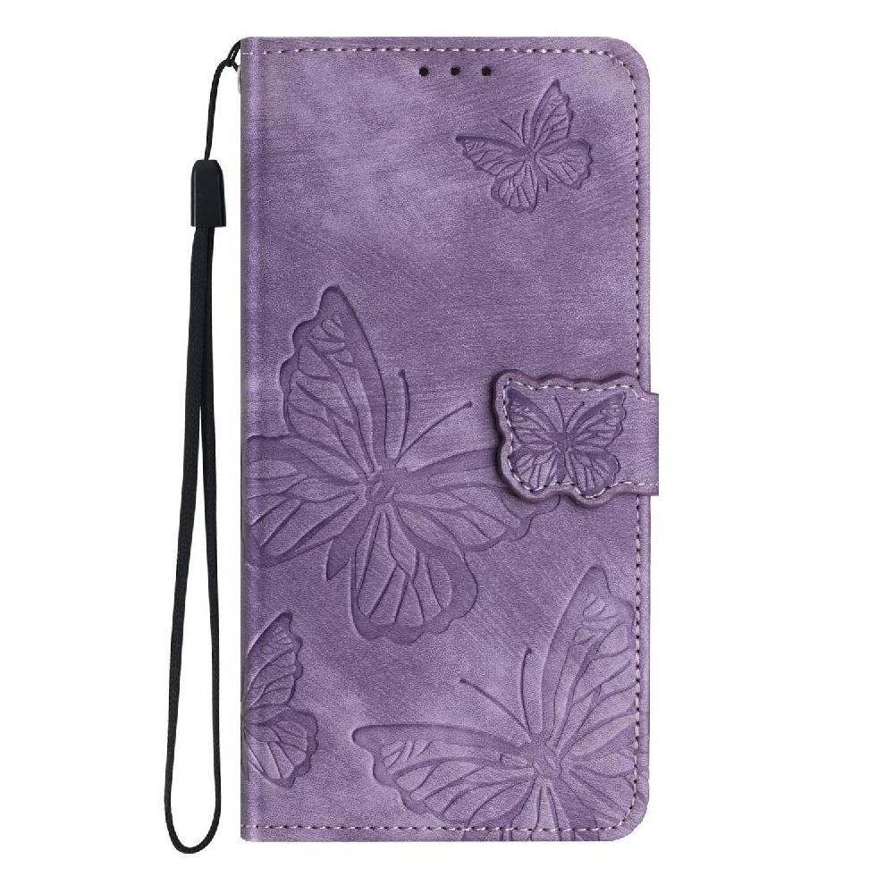 (Purple) Flip Case For Google Pixel 9A Magnetic Closure Pu Leather Card Slots Holder Wallet Butterfly Purple 764563523658