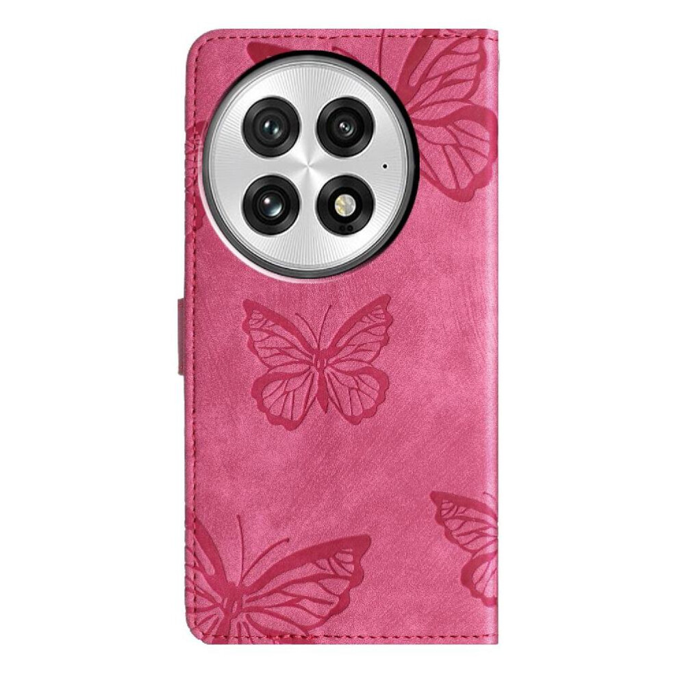 (Red) Flip Case For Oneplus 13 Pu Leather Butterfly Magnetic Closure Wallet Card Slots Holder Red 764563523696