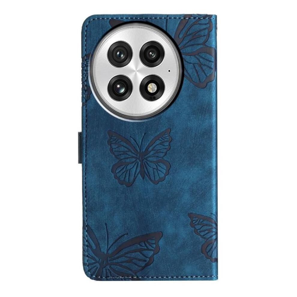 (Blue) Flip Case For Oneplus 13 Pu Leather Butterfly Magnetic Closure Wallet Card Slots Holder Blue 764563523740