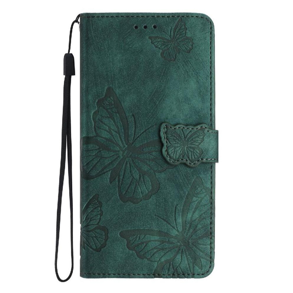 (Green) Flip Case For Samsung Galaxy S25 Ultra Magnetic Closure Wallet Pu Leather Card Slots Holder Butterfly Green 764563523788