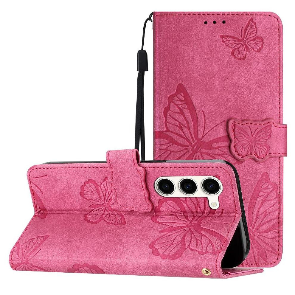 (Red) Flip Case For Samsung Galaxy S25 Plus Pu Leather Butterfly Wallet Card Slots Holder Magnetic Closure Red 764563523818