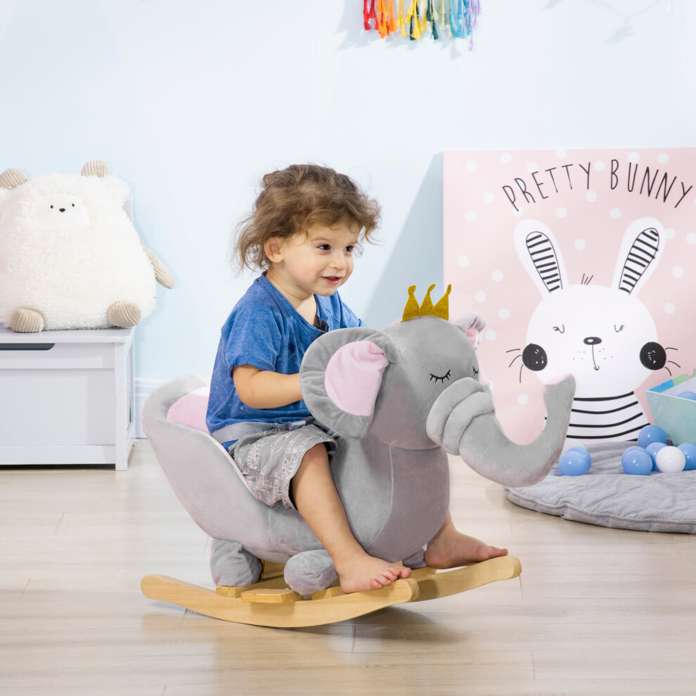 HOMCOM Baby Rocking Horse Elephant Rocking Chair Rocker Toy - for 18-36 Months  | TJ Hughes - Image 6