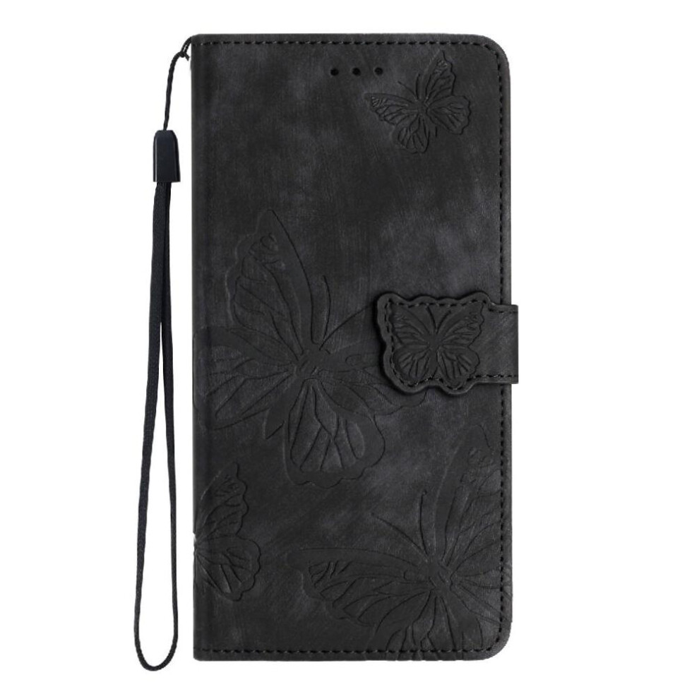 (Black) Flip Case For Samsung Galaxy A56 5G Card Slots Holder Magnetic Closure Wallet Butterfly Pu Leather Black 764563523979