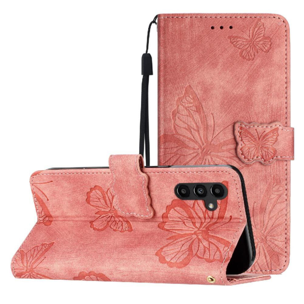 (Pink) Flip Case For Samsung Galaxy A36 5G Card Slots Holder Wallet Butterfly Pu Leather Magnetic Closure Pink 764563524006
